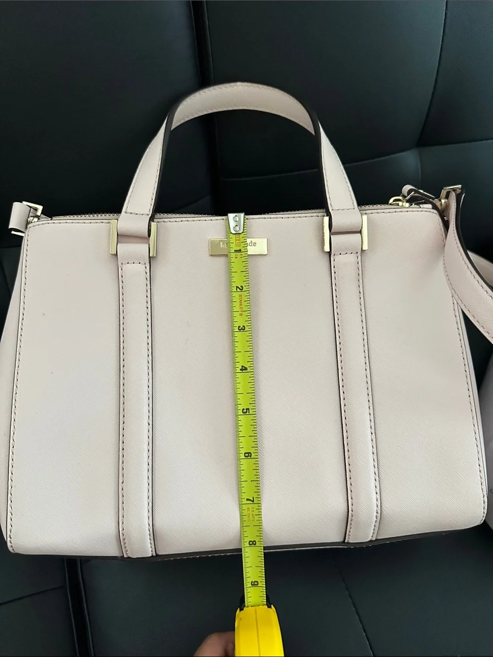 kate spade Pale Pink Saffiano Leather Satchel with Gold Hardware